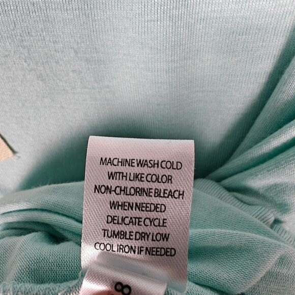 Moral Fiber Teal Smocked Hem Short Sleeve V-Neck Top Size XL NWT - Picture 6 of 7